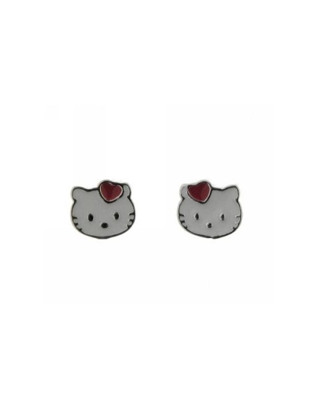 Pendientes Gata y Corazón de Plata