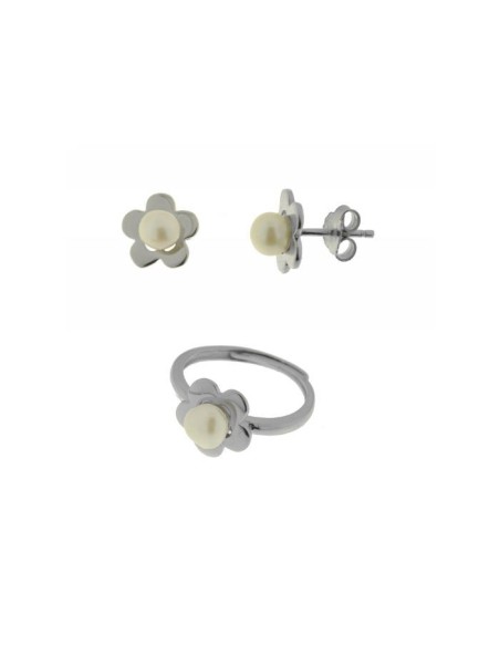 Conjunto Flor de Plata y Perla