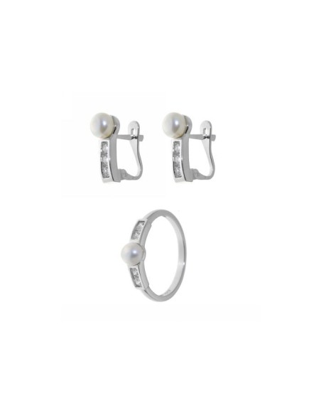 Conjunto de Plata, Circonita y Perla