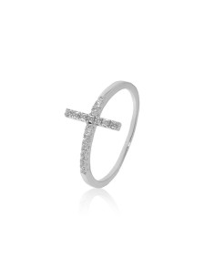 Anillo Cruz de Plata y Circonitas