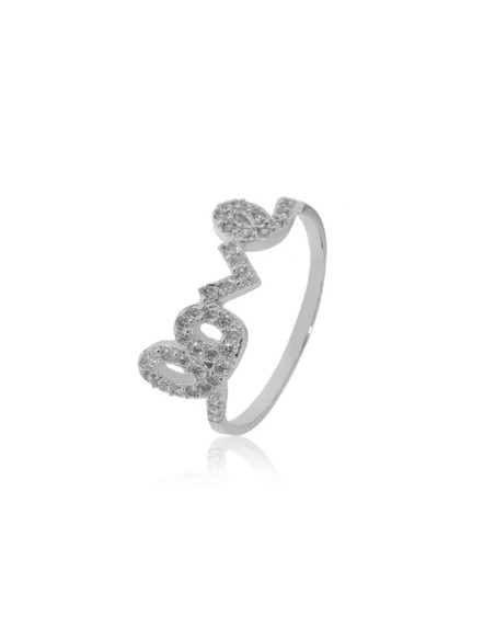 Anillo Love de Plata y Circonitas