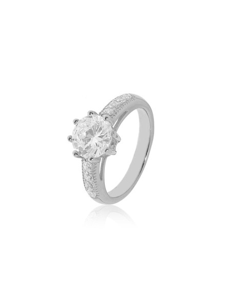 Anillo Solitario de Plata
