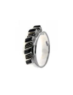 Anillo de Plata, Marcasitas y Ónix.