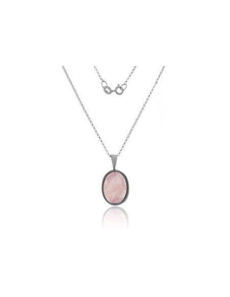 Collar Cuarzo Rosa Plata