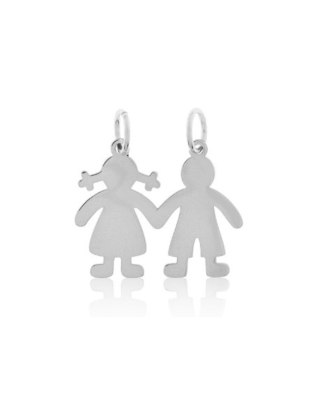 colgante niña y niño de plata para mama, regalo para madre