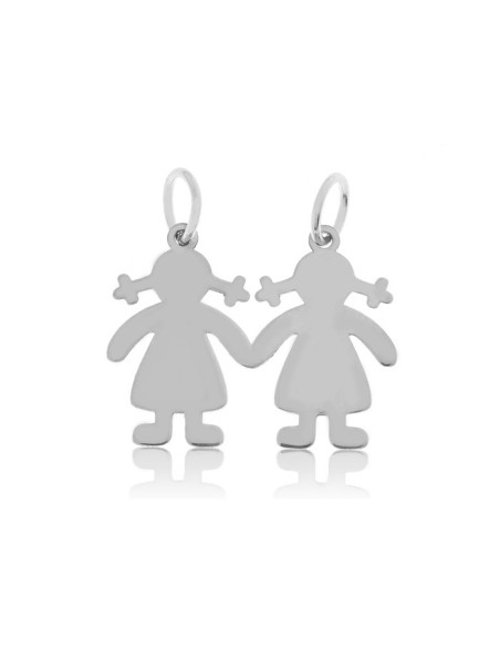 colgante niñas para mama, niñas de plata de ley para madre