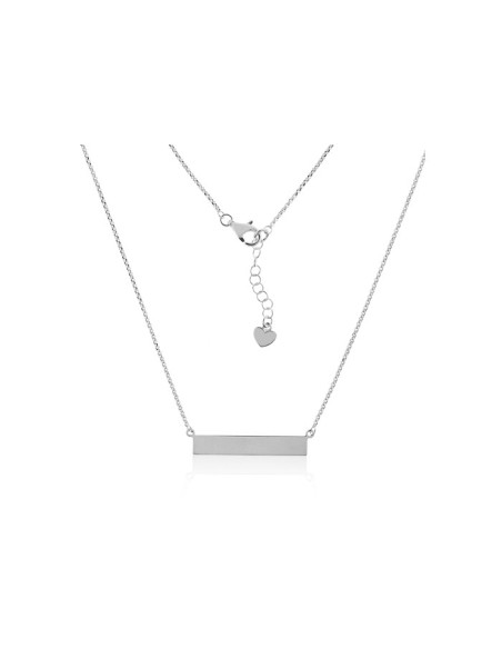Collar Placa Rectangular de Plata