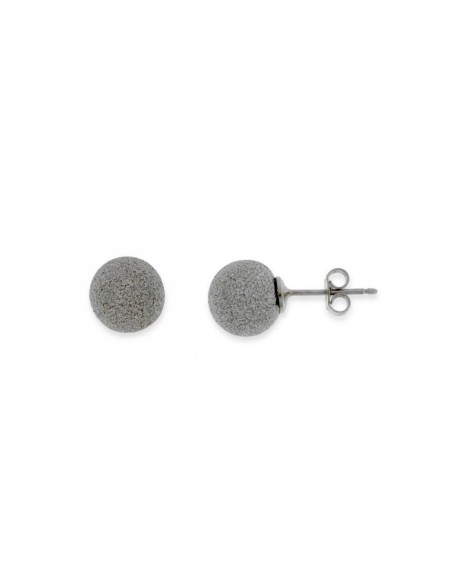 Pendientes Bola Diamantada Plata