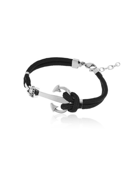 Pulsera Ancla de Acero y Cordón
