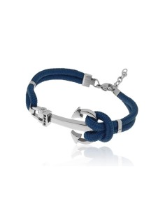 Pulsera Ancla de Acero y Cordón