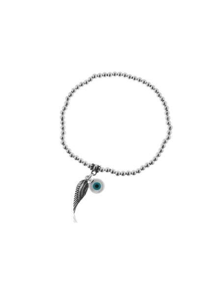 Pulsera Ala y Ojo Turco de Plata