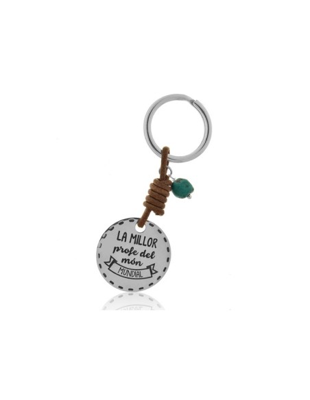Llavero Para Profesoras de Plata y Cuero