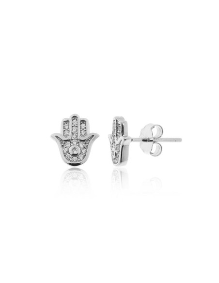 Pendientes Mano de Fátima Plata