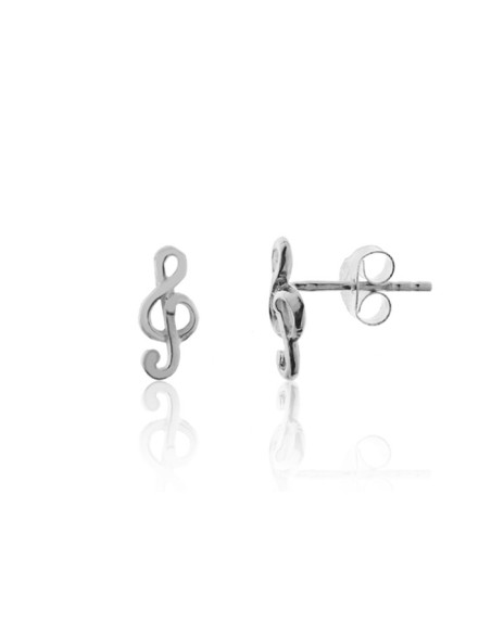Pendientes Clave de Sol de Plata