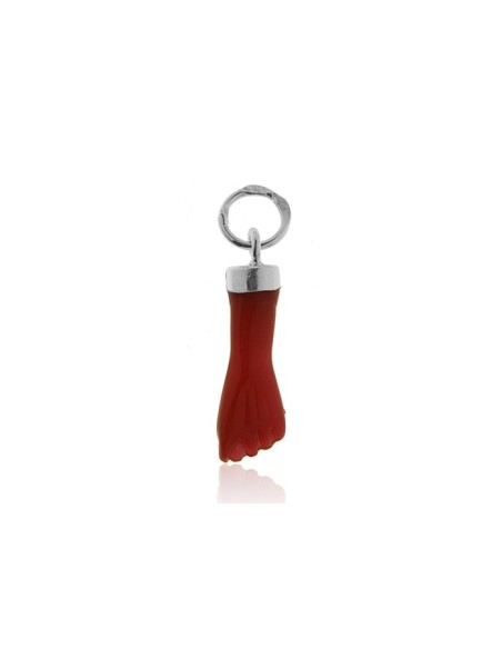 Colgante Puño Rojo Plata