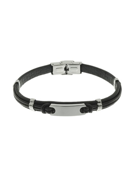 Pulsera Acero y Cuero