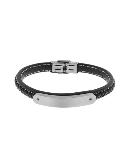 Pulsera Acero y Cuero