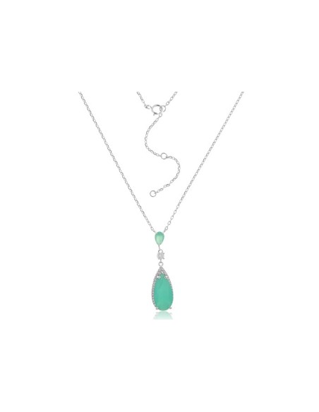 Collar Piedra Verde Plata