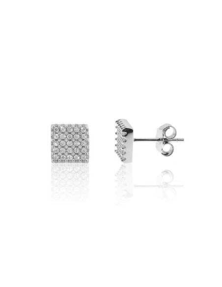 Pendientes Cuadrados Plata