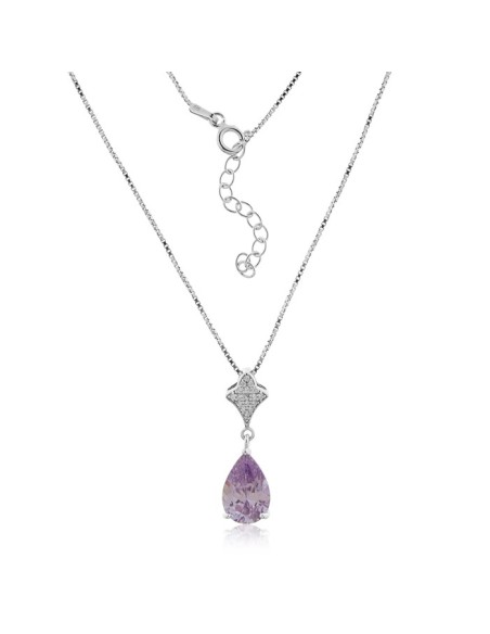 Collar de Plata y Piedra Lila