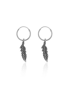 Aros con Pluma de Plata