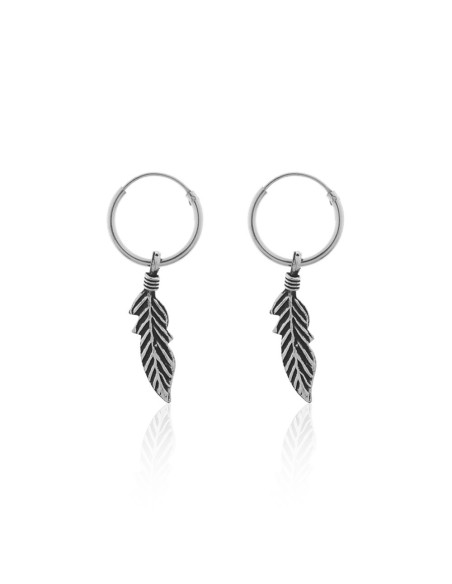Aros con Pluma de Plata