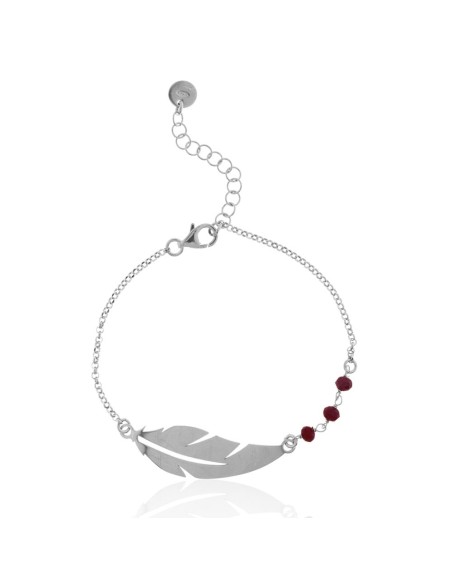 Pulsera con Pluma de Plata