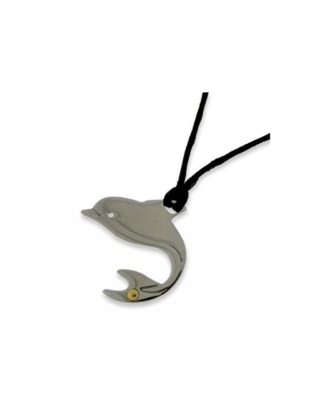 Collar Delfín de Acero y Oro