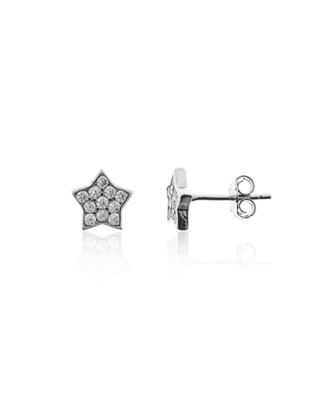 Pendientes Estrella de Plata y Circonitas