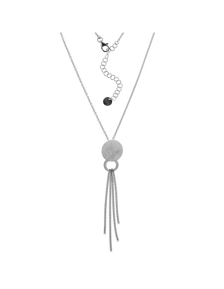 Collar Con Plaquita Redonda de Plata