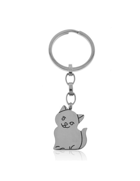 Llavero Gato de Acero. Portallaves con un Gatito