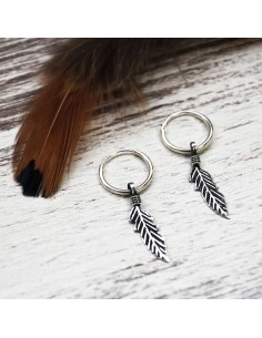 Aros con Pluma de Plata 2