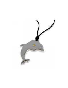 Collar Delfín de Acero y Oro