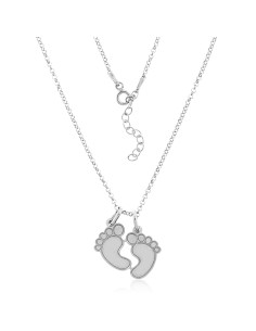 Collar Dos Pies de Bebé Plata