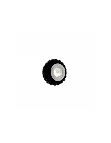 Abalorio Donut Strass y Plata 5x10mm.